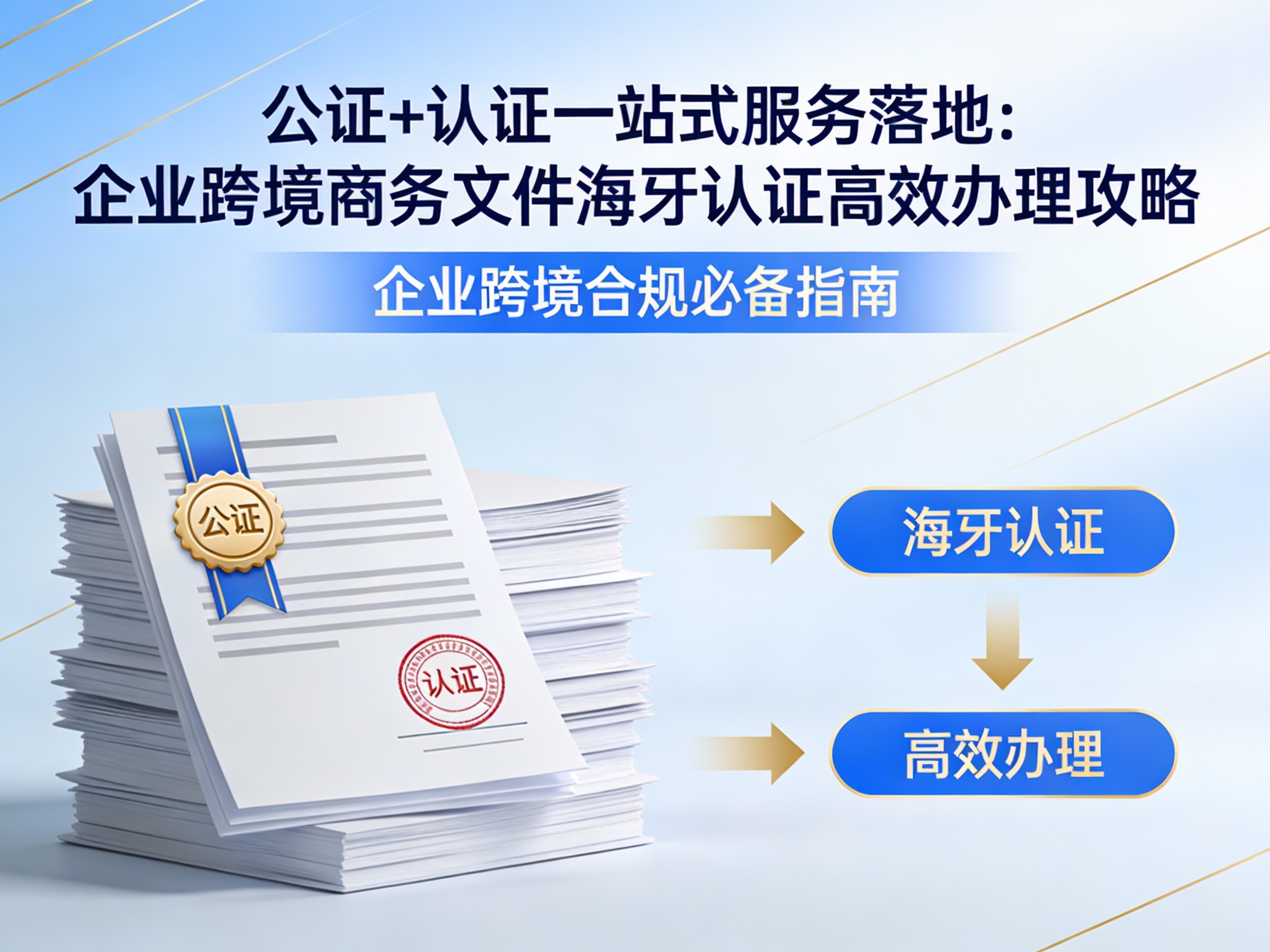 “公证+认证”一站式服务正式落地：企业跨境商务文件海牙认证高效办理全攻略